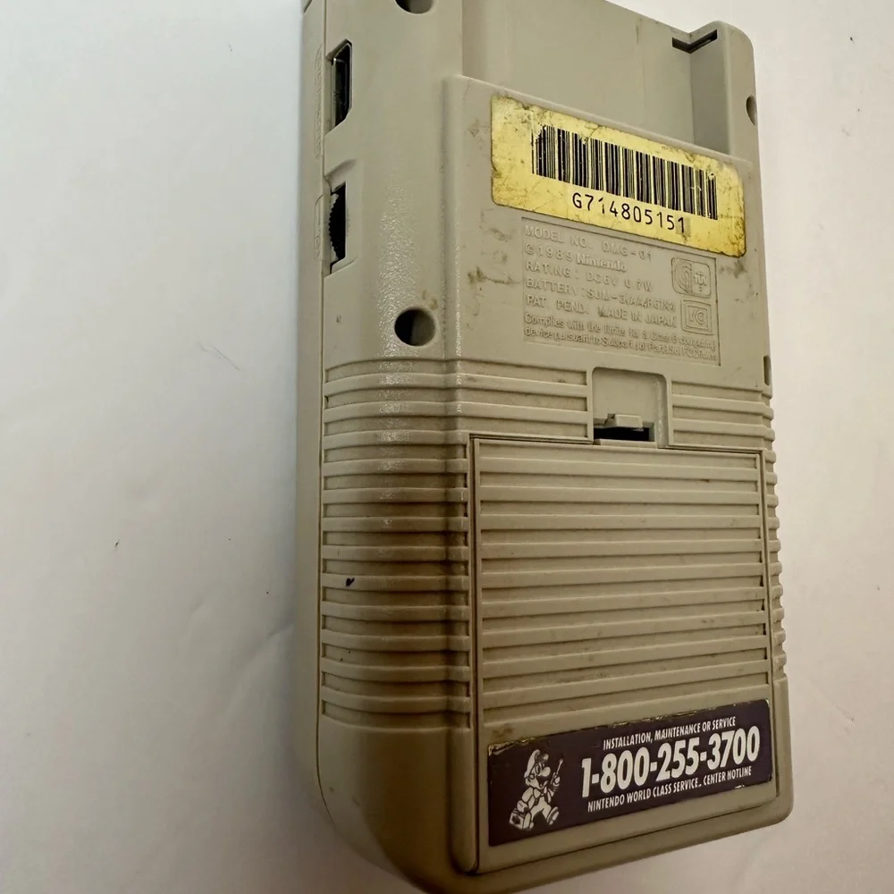 Vintage Nintendo Game Boy Portable Console in Gray with Super Mario Land